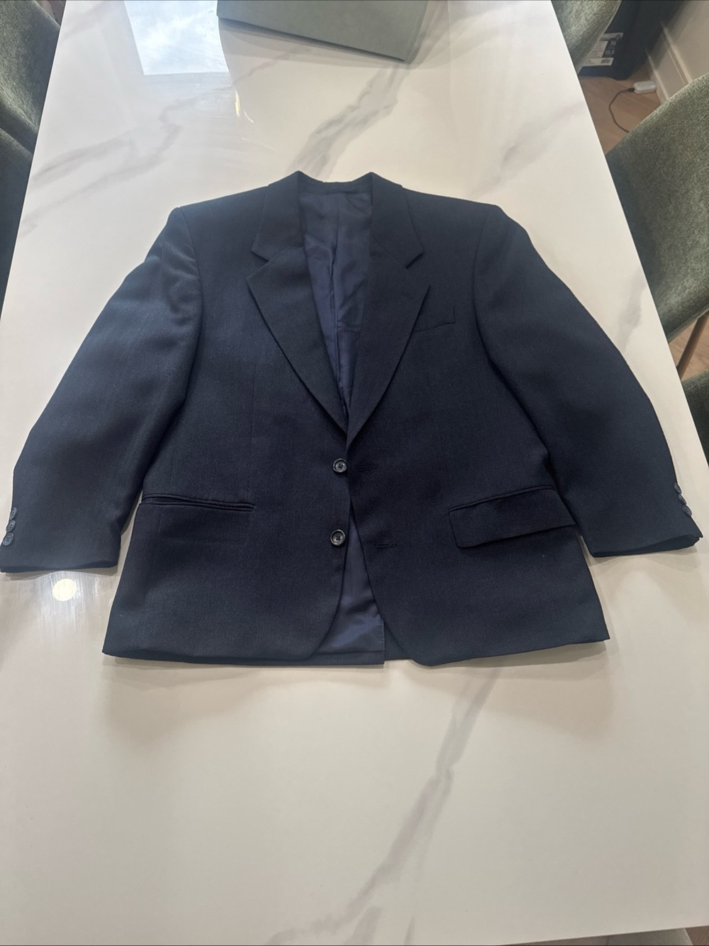 Men's Dark Navy Two-Button Sport Coat Blazer in 38R by Paolo Berettti - Bulgaria